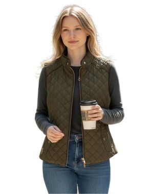 Love Tree Quilted Green Women's Vest